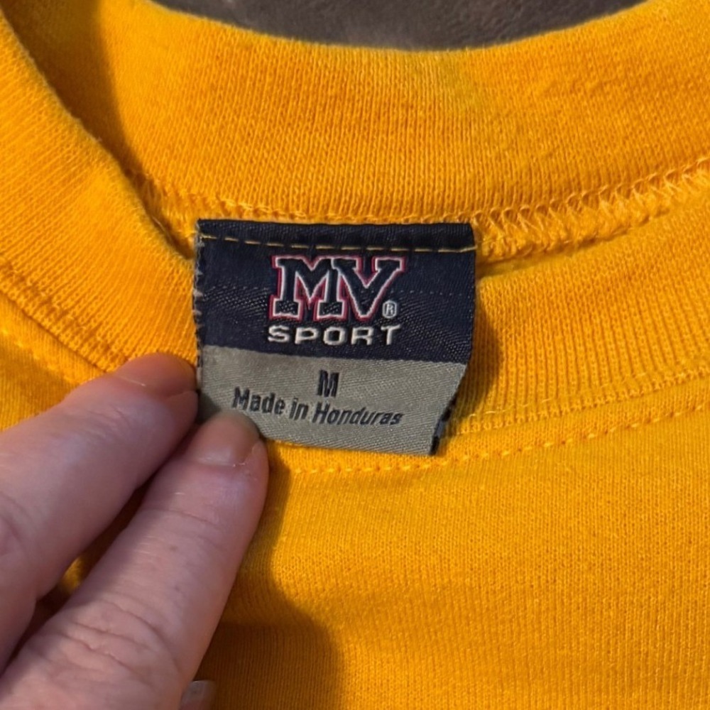 MV Sport Baylor University Bears Crewneck Sweatshirt Yellow Gold Mens Medium - Picture 7 of 7